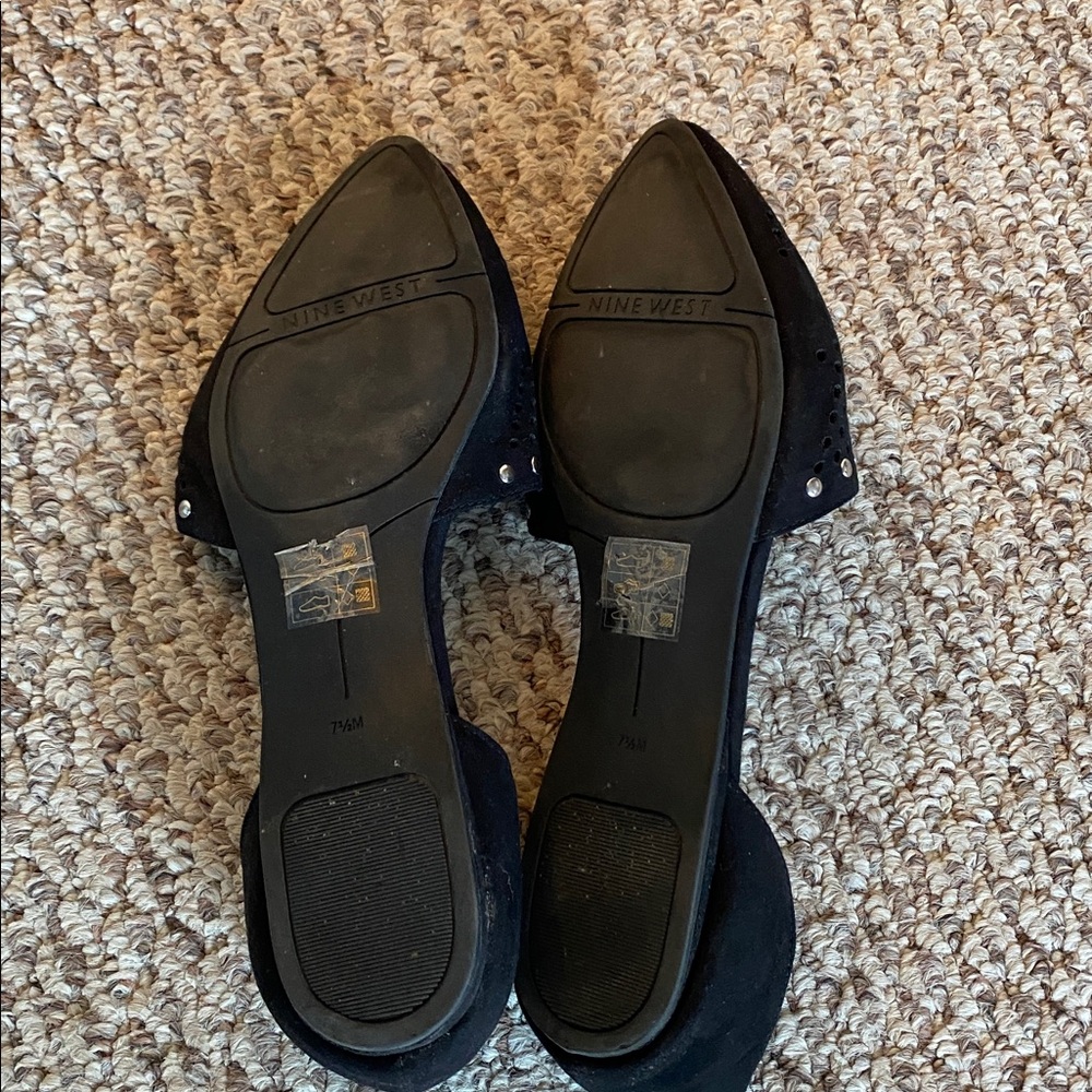 Nine West Black Cutout Flats with Stud Accents - Picture 4 of 4
